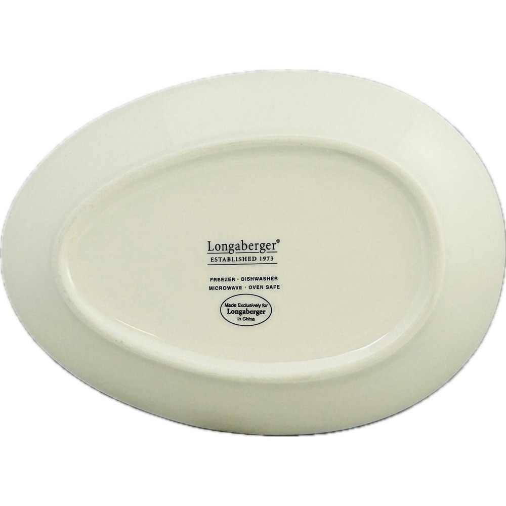 Longaberger Easter Egg Snack Plate Green Appetizers Desserts 2005 - Picture 2 of 3